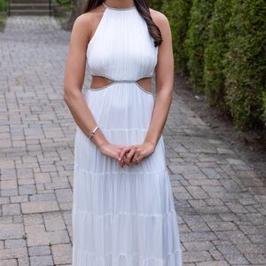 Only worn one time. Maxi dress with cut outs Alice and olivia. NO ALTERATIONS